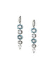 Silver Diamond Turquoise Topaz Dangle Earrings