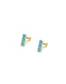 14K Gold Turquoise Trio Bar Studs
