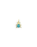 Mini 14K Gold Turquoise Diamond Bug Charm