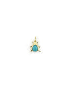 Mini 14K Gold Turquoise Diamond Bug Charm