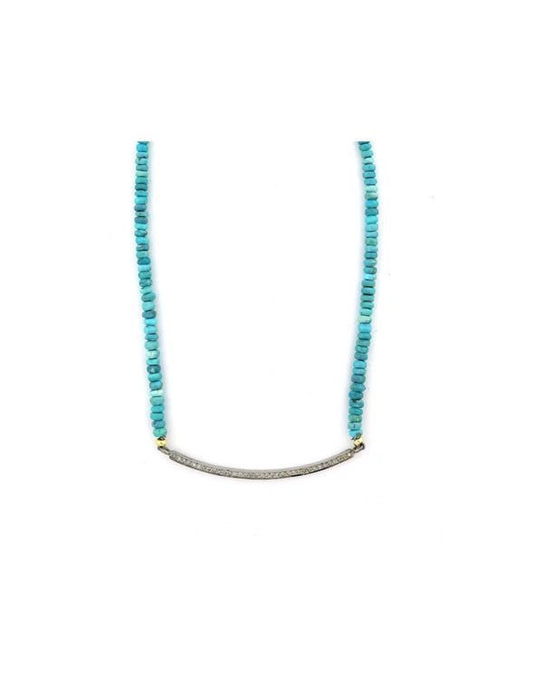 The Lina Necklace: Natural Smooth Turquoise