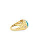 14K Gold Turquoise Diamond Dome Ring