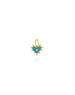 Small 14K Gold Turquoise Diamond Halo Heart Charm