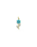14K Gold Diamond Turquoise Flower Charm