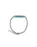 Silver Diamond Turquoise Enamel Bar ID Bracelet