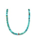 14K Gold Ruby Spacer Turquoise Beaded Necklace