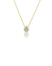 14K Gold Enamel White Topaz Teardrop Necklace