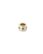 14K White Enamel Rainbow Sapphire Charm Spacer