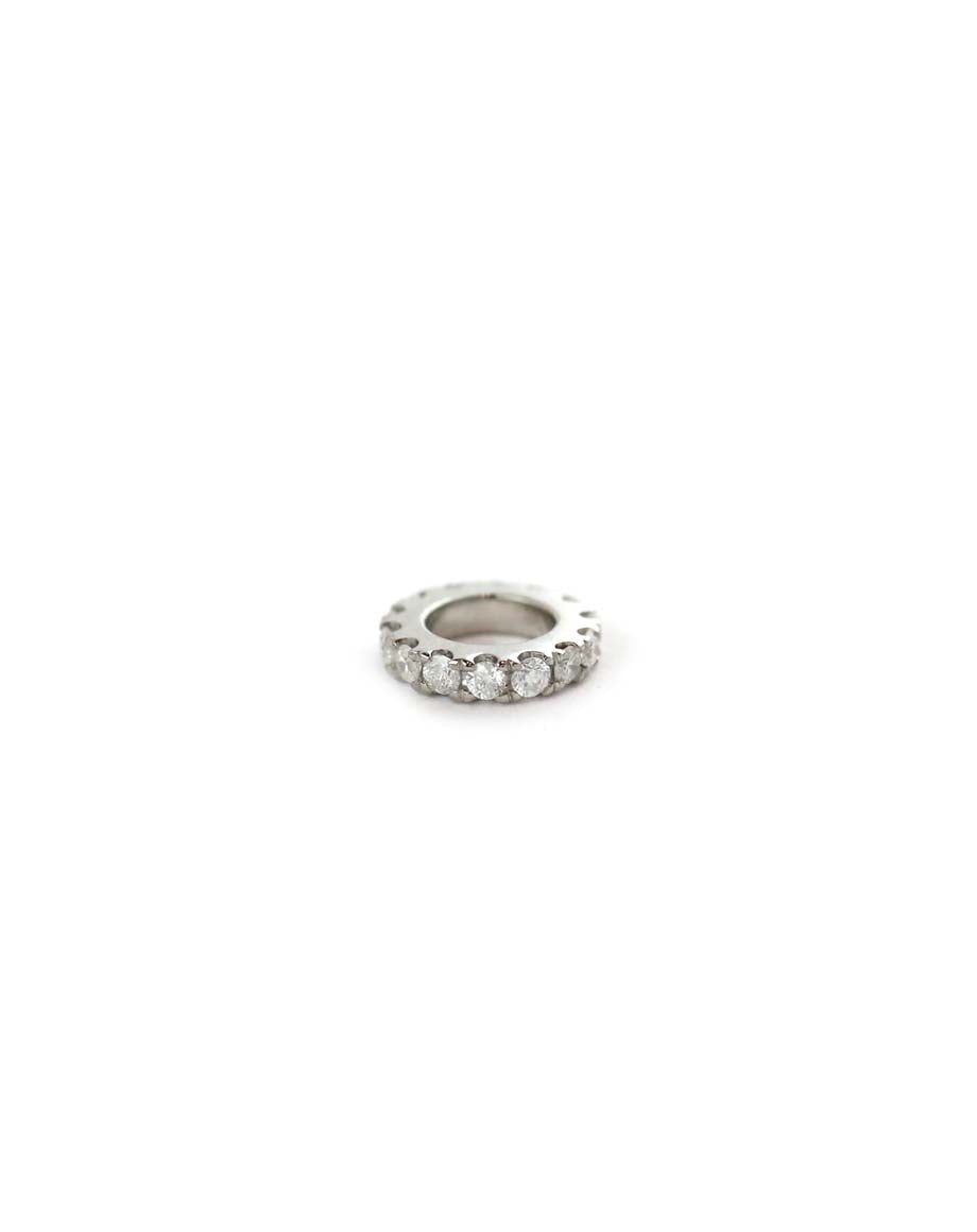 Mini 14K White Gold Round Diamond Spacer