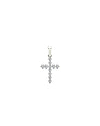 14K White Gold Round Diamond Charm