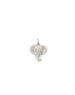 14K Gold Diamond Elephant Head Charm