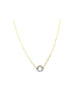XS 14K Gold Paperclip 12mm Diamond Lock Necklace