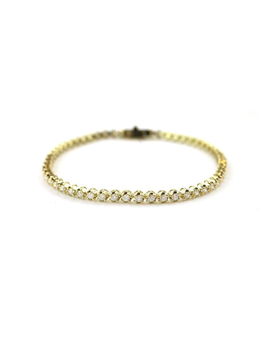 14K Yellow Gold 2ct Cupcake Tennis Bracelet