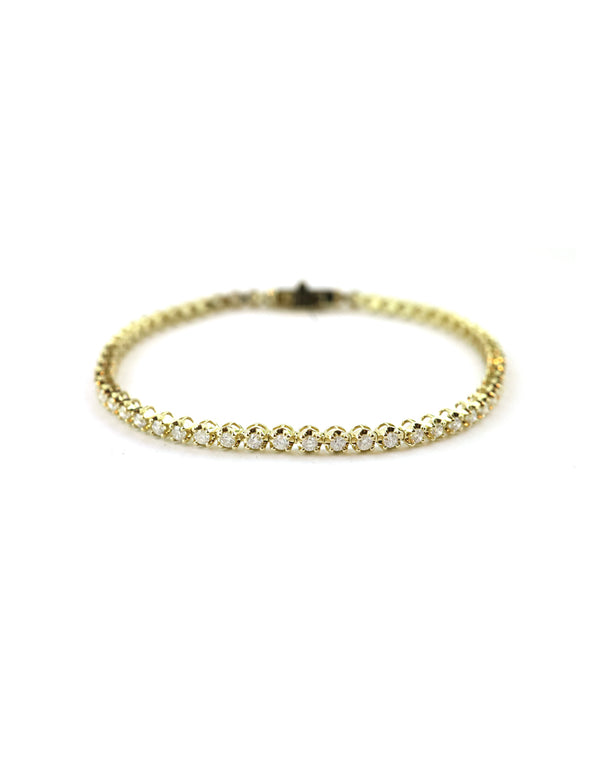 14K Yellow Gold 2ct Cupcake Tennis Bracelet