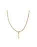 Champagne Zircon 14K Gold Snake Charm Necklace