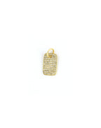 14K Gold Small Diamond Dog Tag