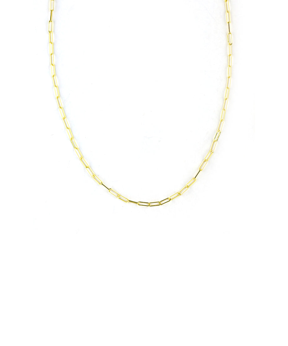 14K Gold Small Paper Clip Chain