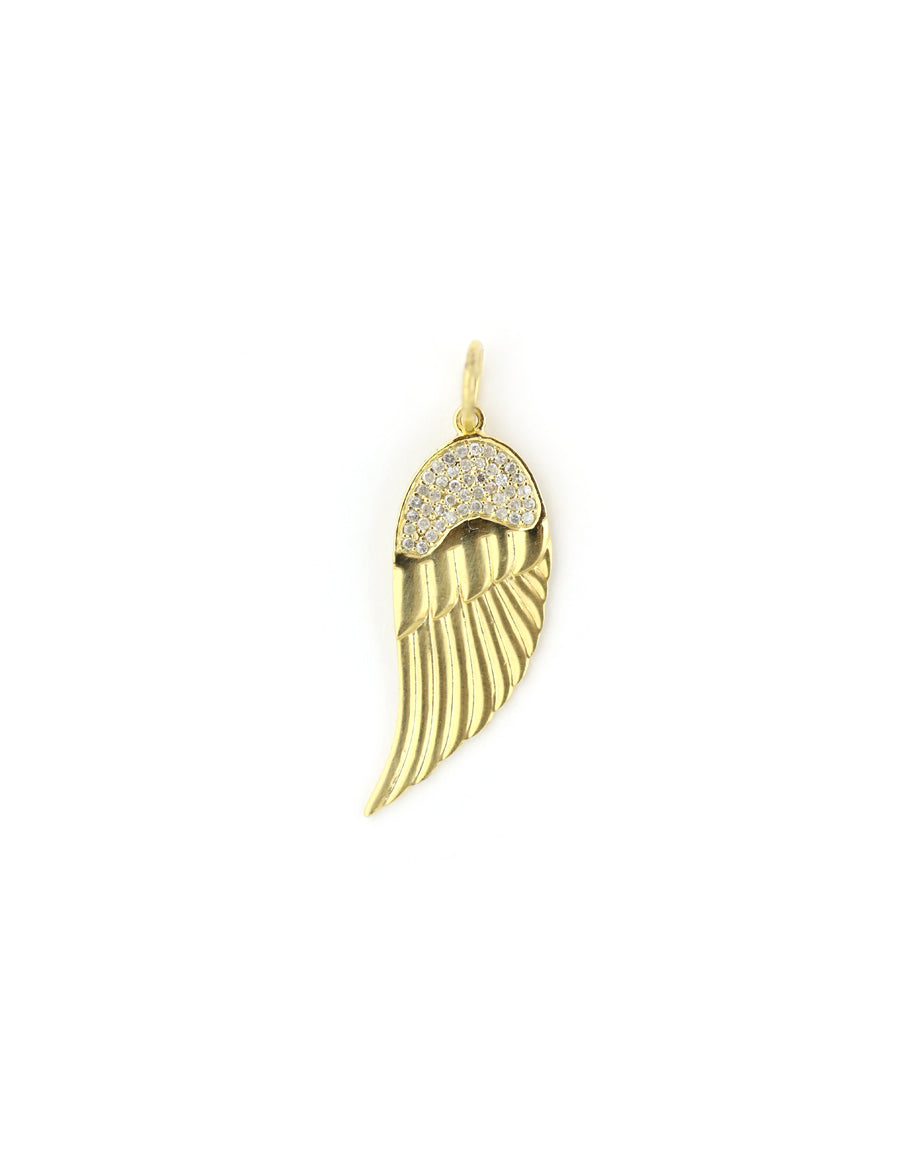 14K Gold Diamond Angel Wing Charm - Unique Gold Charms | J. Landa