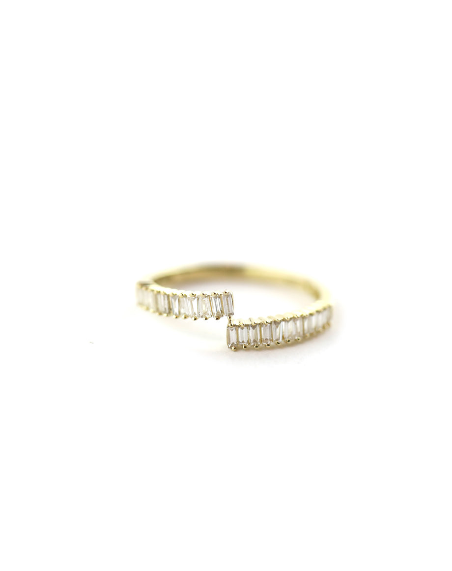 14K Yellow Gold .4ct Baguette Diamond Wrap Ring