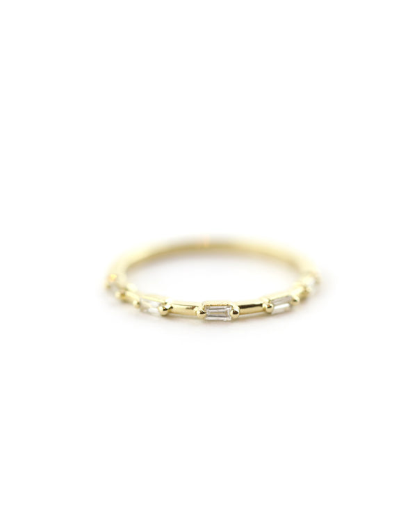 14K Gold Spaced Baguette .11ct Diamond RIng