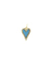14K Gold Light Blue Enamel Heart Charms