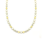 14K Gold Alternating Circle Mother of Pearl Inlay Disco Chain