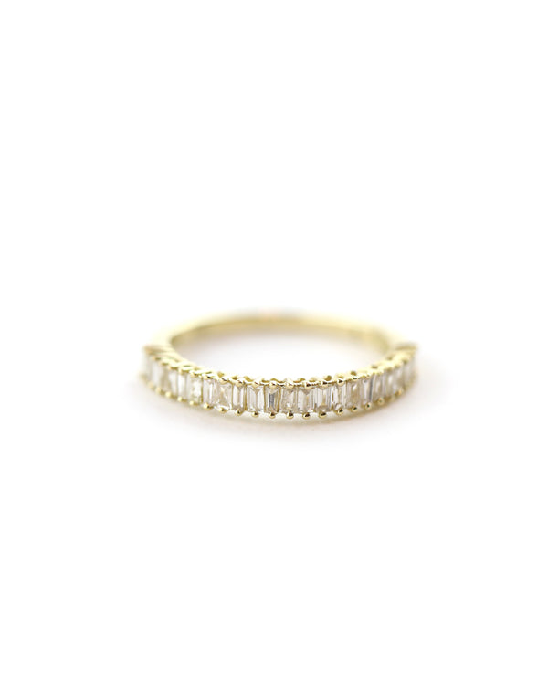 14K Gold .44ct Prong Vertical Baguette Diamond Ring