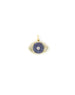 14K Gold Pave Diamond & Sapphire Evil Eye Charm 