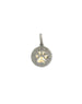 14K Shiny Gold Silver Diamond Dog Paw Coin Charm