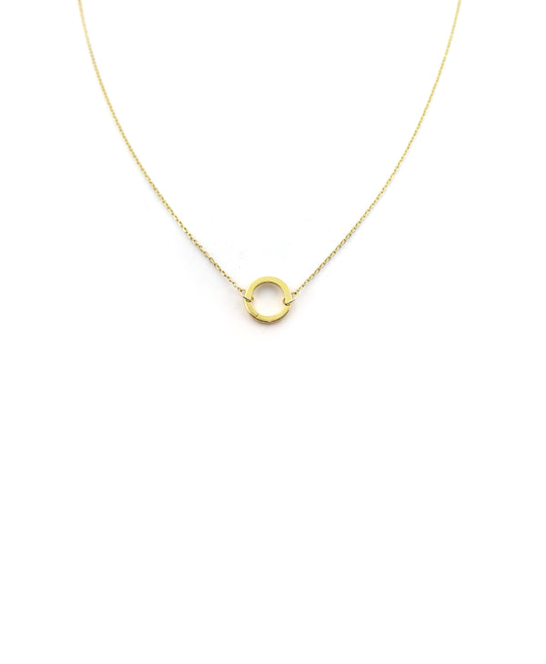 12mm 14K Gold Simple Lock Necklace