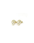 14K Gold Diamond Skull Stud Earrings