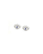 14K Gold Sapphire Evil Eye Lash Studs
