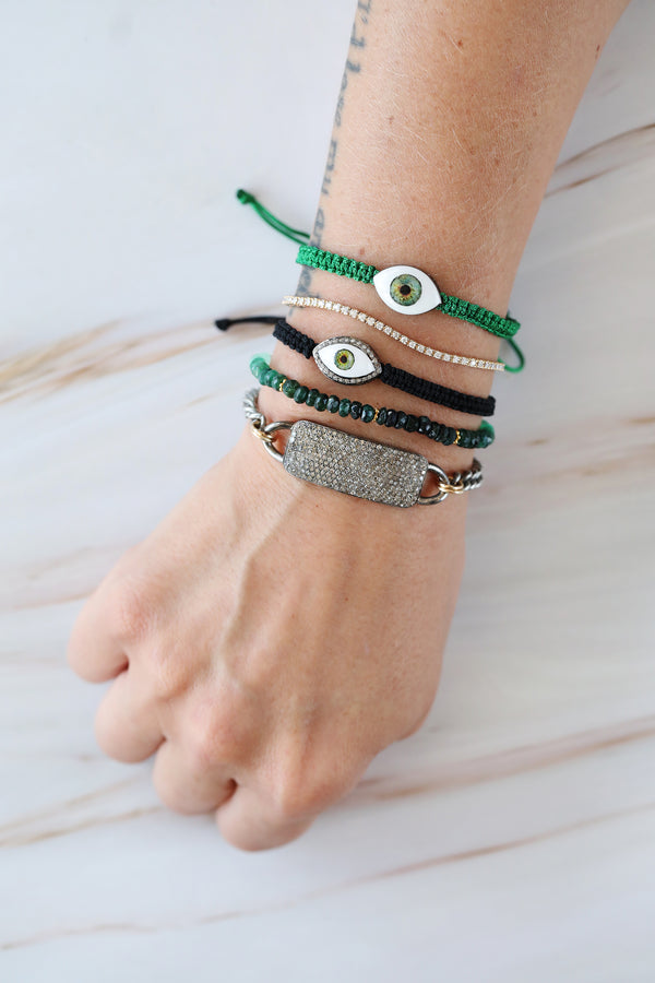Cosmic Eye Bracelet: Green Thread