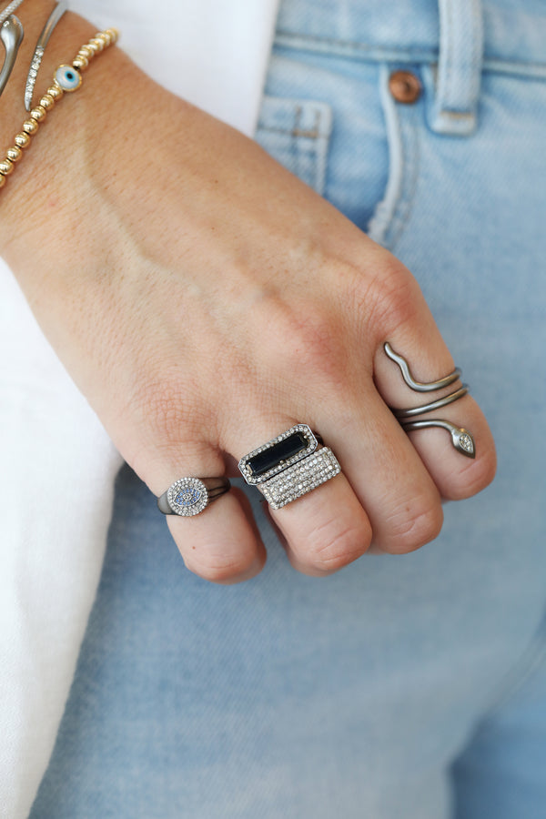 Matte Silver Slither Snake Wrap Ring
