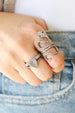 Silver Concave Diamond Heart Ring