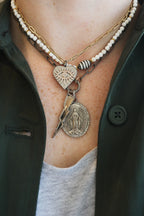 Diamond Virgin Mary Miraculous Coin Pendant