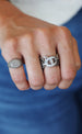 Diamond Pave Silver Signet Ring