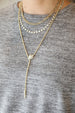 Gold Popcorn Chain Panther Lariat Necklace
