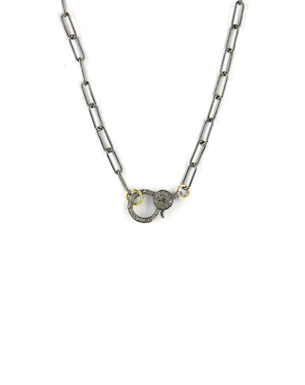 Gold Plated Trendy Paper Clip Chain with Lock Layered Necklace – Giorgio  Bergamo