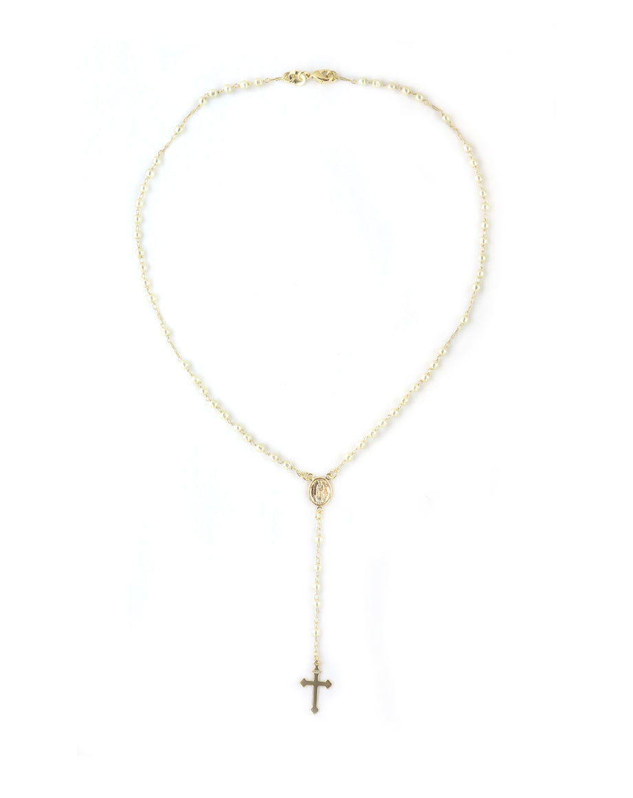 Imitation pearl rosary, Pope Francis | online sales on HOLYART.com