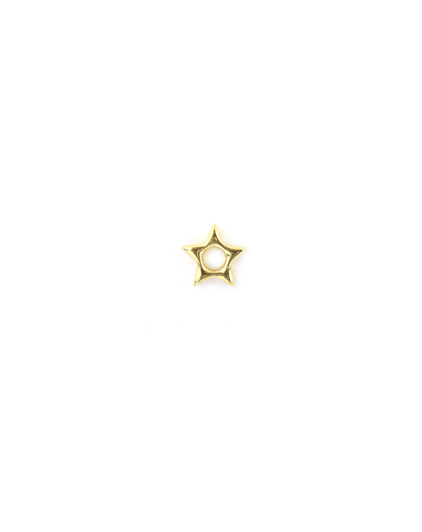 14K Gold Small Puffy Star Charm Spacer