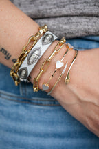 White Enamel Polki Diamond Bangle