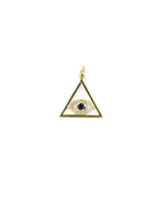 14K Gold Triangle Evil Eye Charm