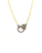 The Big Good Eye Lock Necklace: Gold Paper Clip Chain