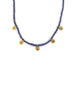 Sliced Diamond Blue Sapphire Charm Necklace
