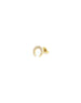 14K Gold Tiny Diamond Crescent Horn Single Stud