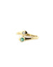 14K Gold Diamond Emerald Wrap Ring