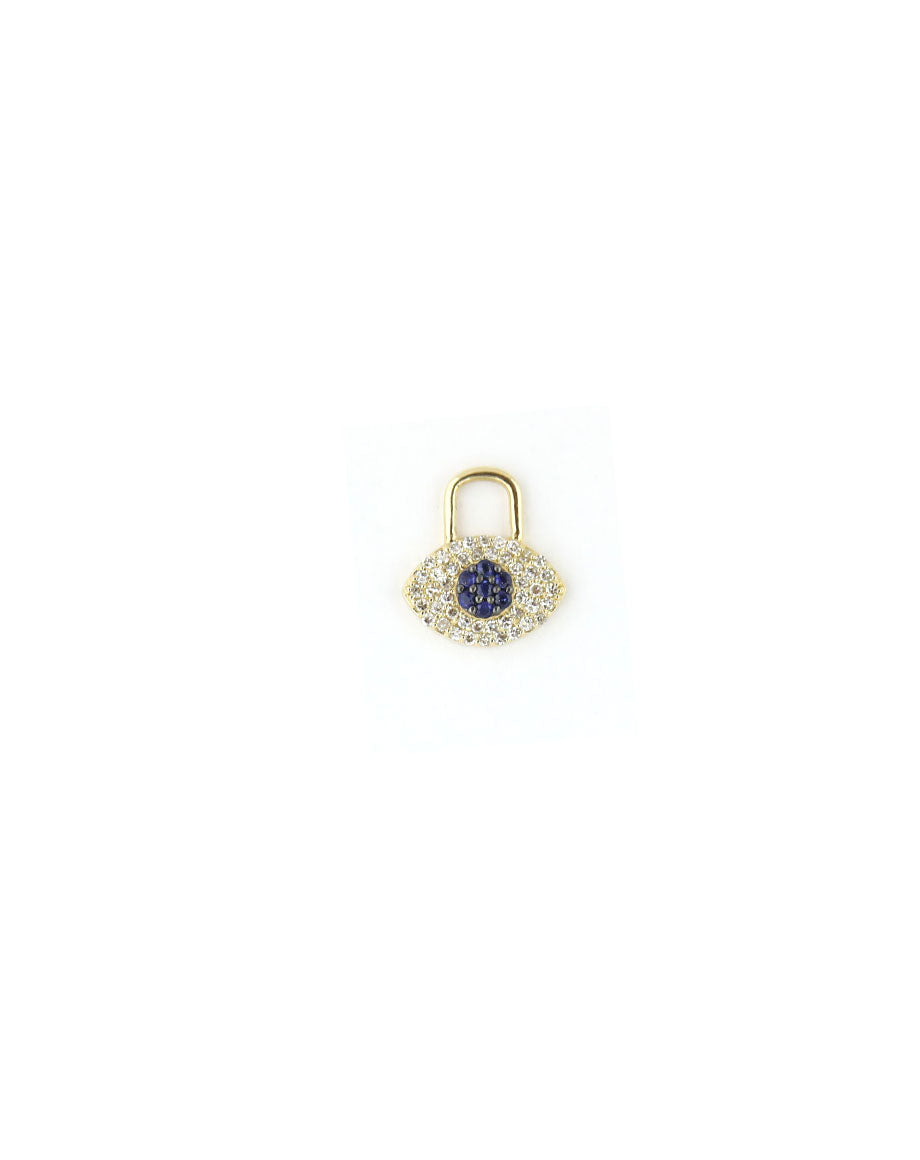 14K Gold Diamond Evil Eye Ear Charm