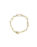 14K Gold Diamond Link Paper Clip Bracelet