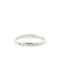 14K White Gold Thin Dotted Diamond Band